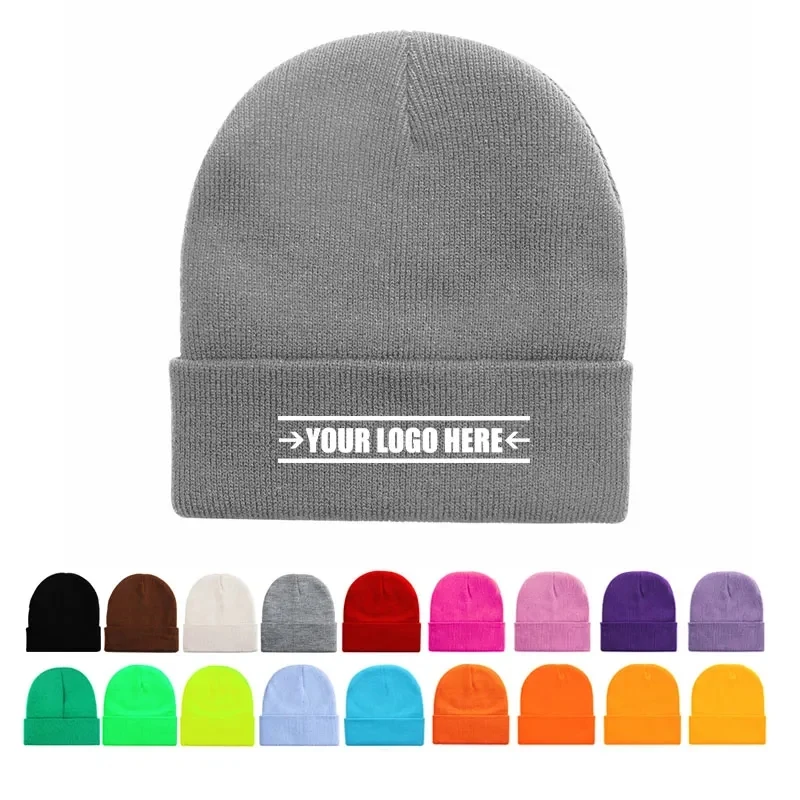 Fluorescent Winter Knit Beanie Hat 1