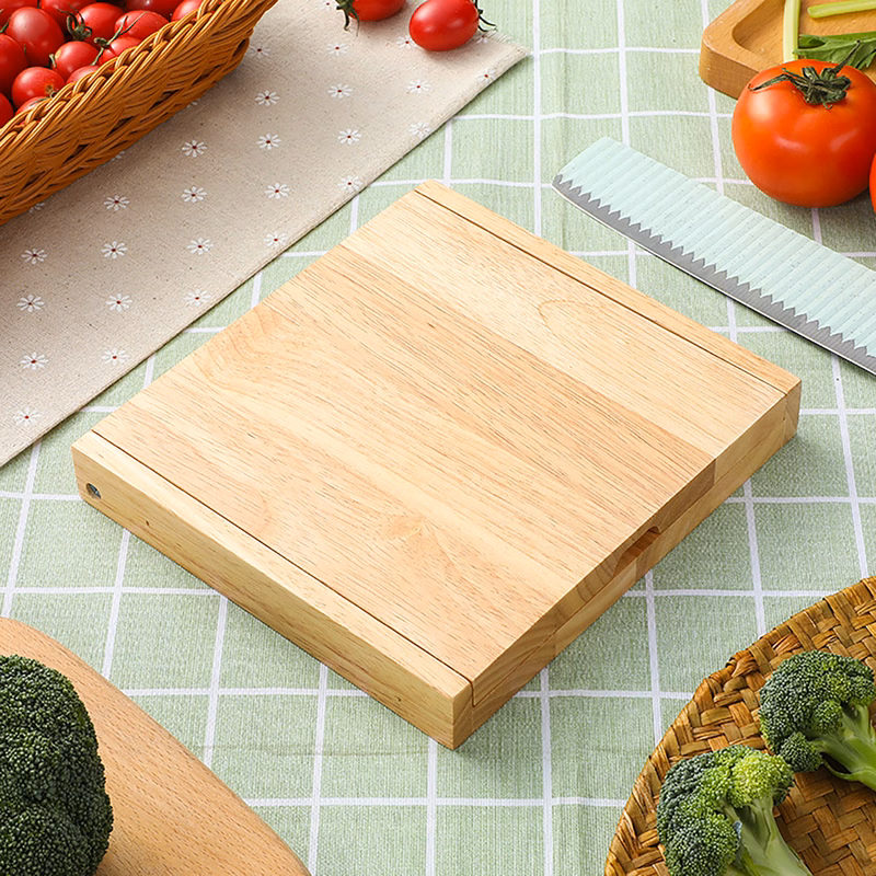 Rubberwood Cutting Board Cheese Knife Set 4-Piece
