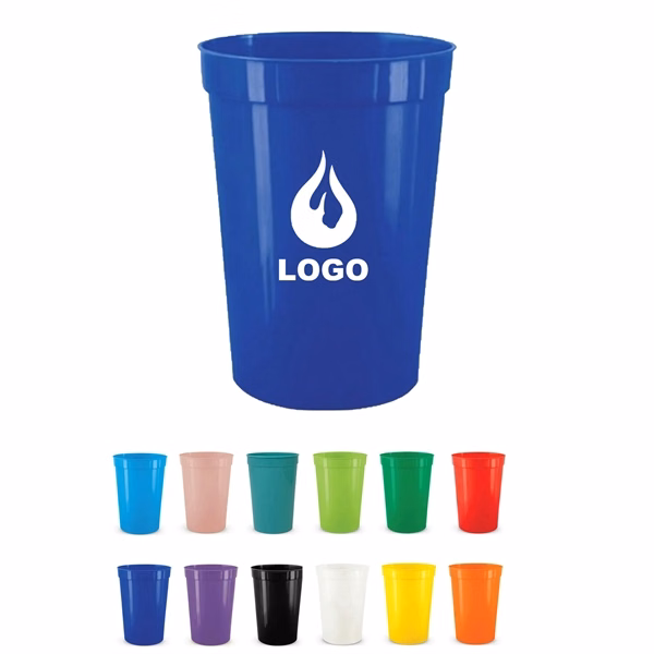 Custom 16 oz BPA-Free Plastic Stadium Cup Tumbler — Promotional Reusable Drinkware