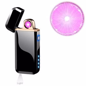 Rotated Arc Lightning Lighter With Flashlight And USB Charging