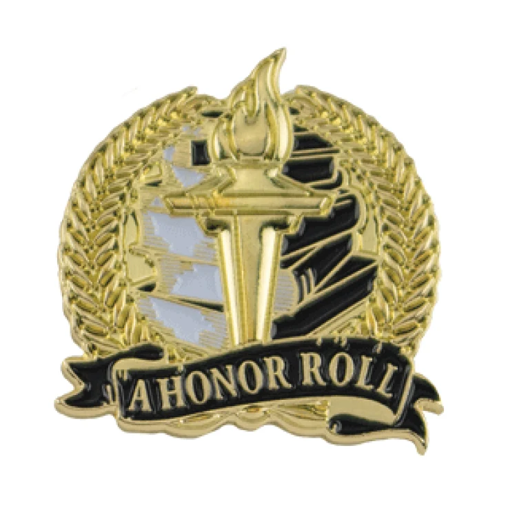 Academic Lapel Pin- A Honor Roll (1-1/8") 1