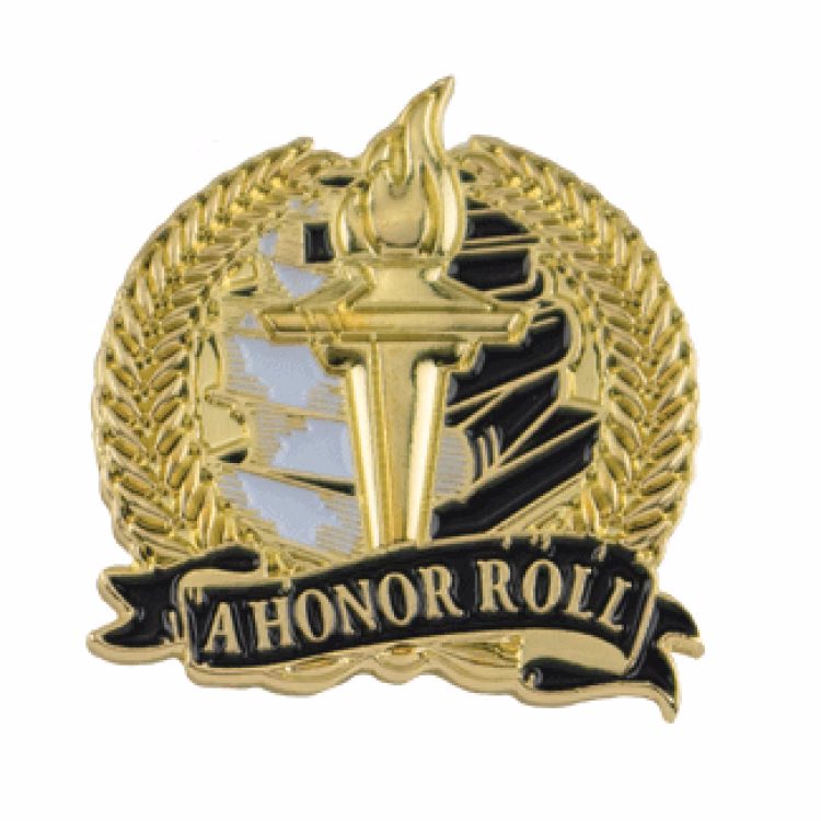 Academic Lapel Pin- A Honor Roll (1-1/8")