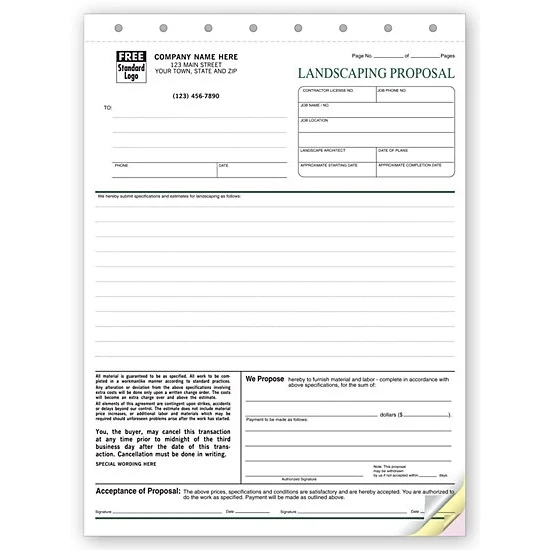 Landscaping proposal forms 1