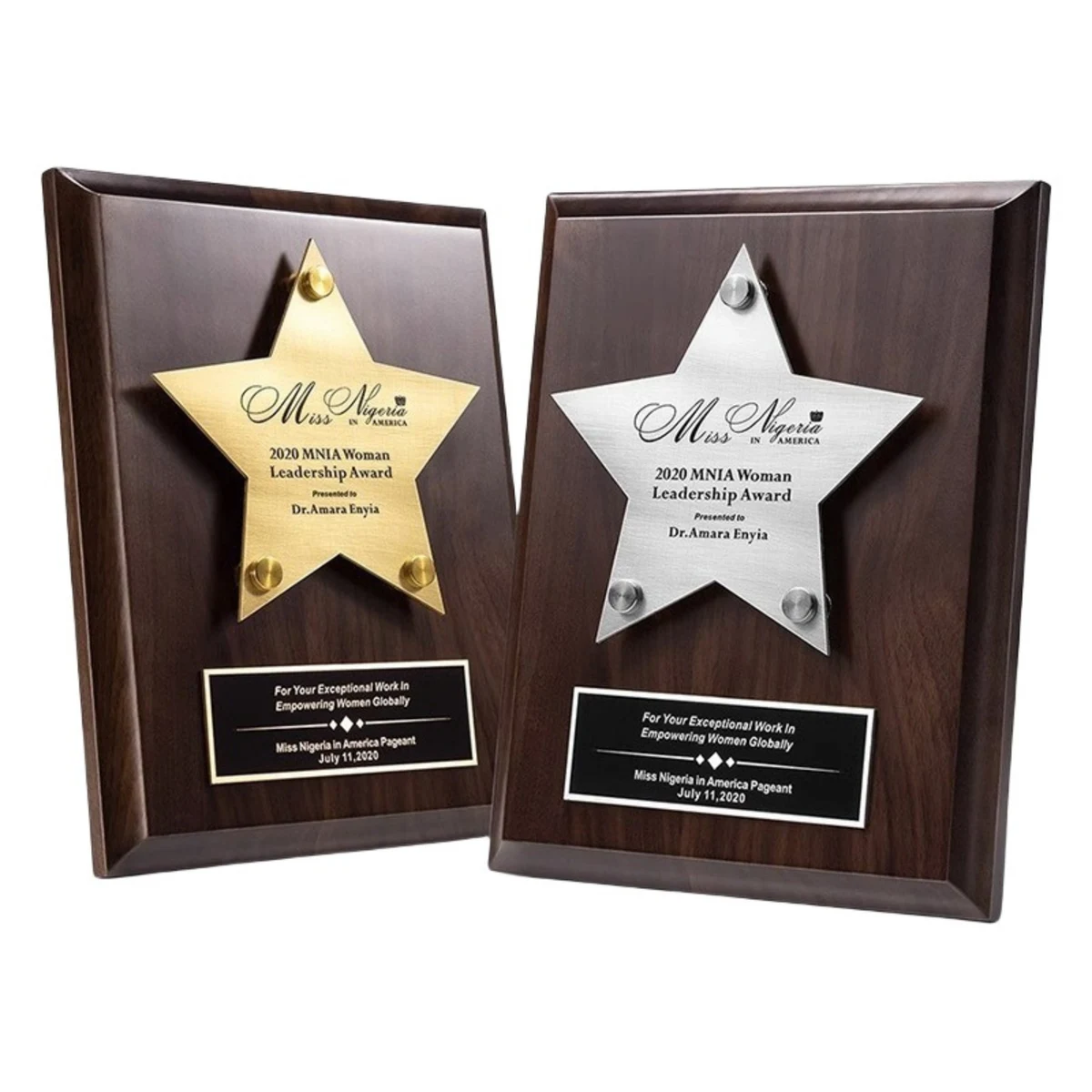 Metal Star Wooden Medal 1