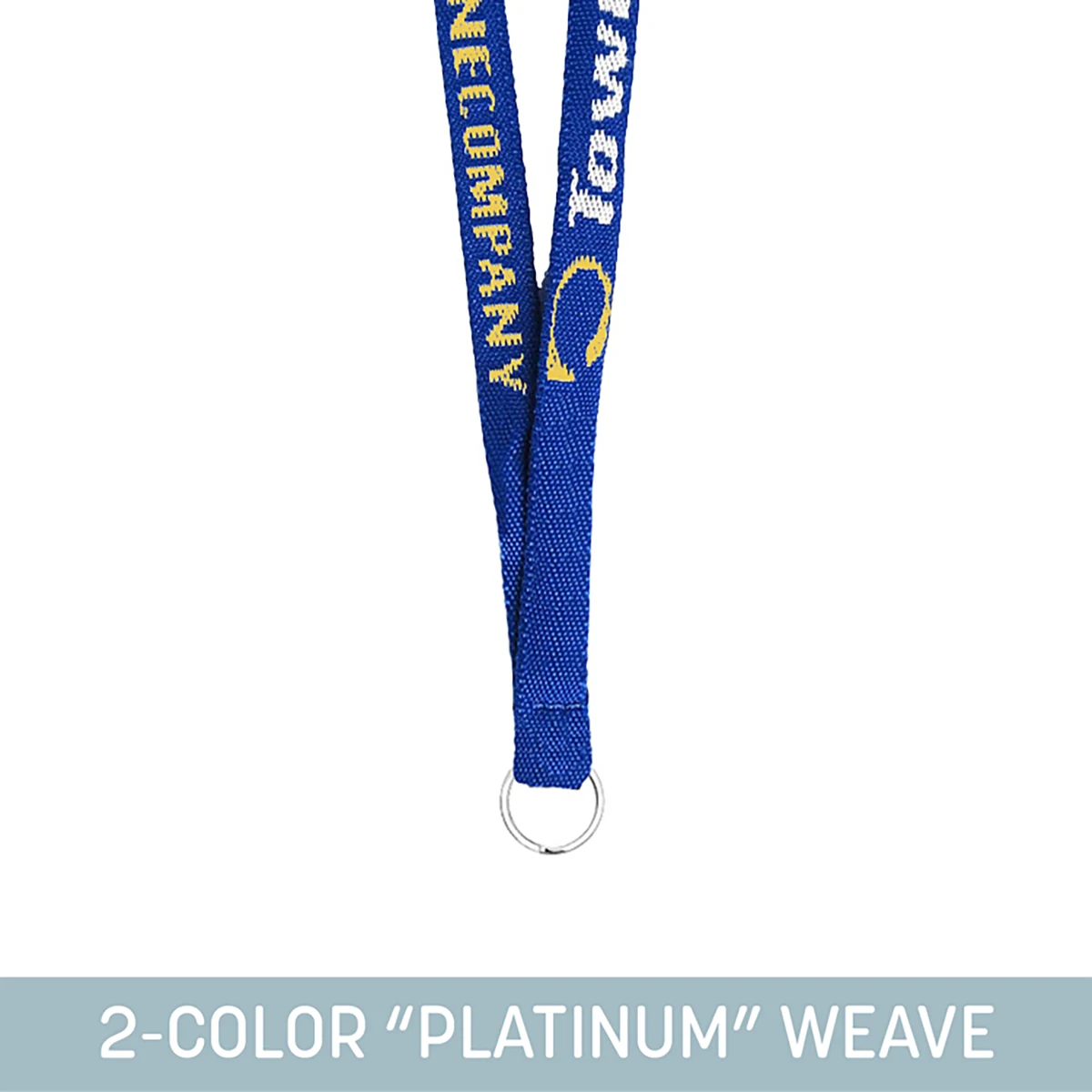 1/2" Woven Lanyard w/ Split Ring - "Platinum" Weave 1