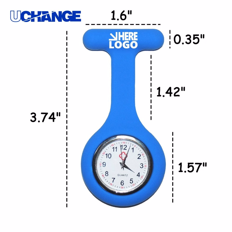 Silicone Waterproof Nurse Watch with Pin