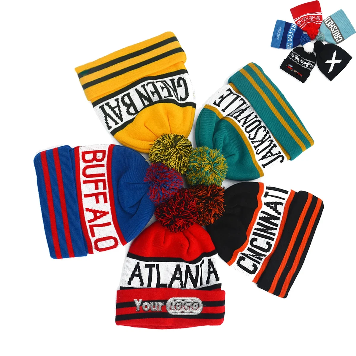 Custom Acrylic Knitted Fan Beanie 1