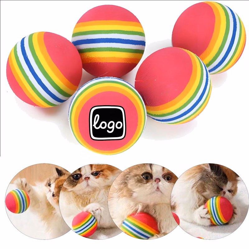 Bouncy Plastic Pet Rainbow Ball