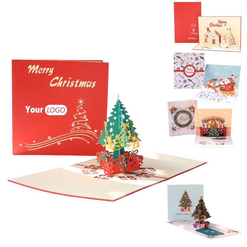 Custom Logo 3D Christmas Pop-Up Card