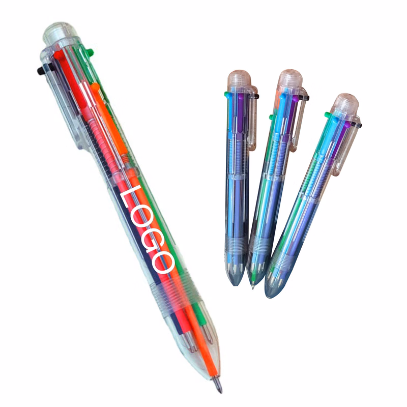 6 Colors Transparent Barrel Ballpoint Pen