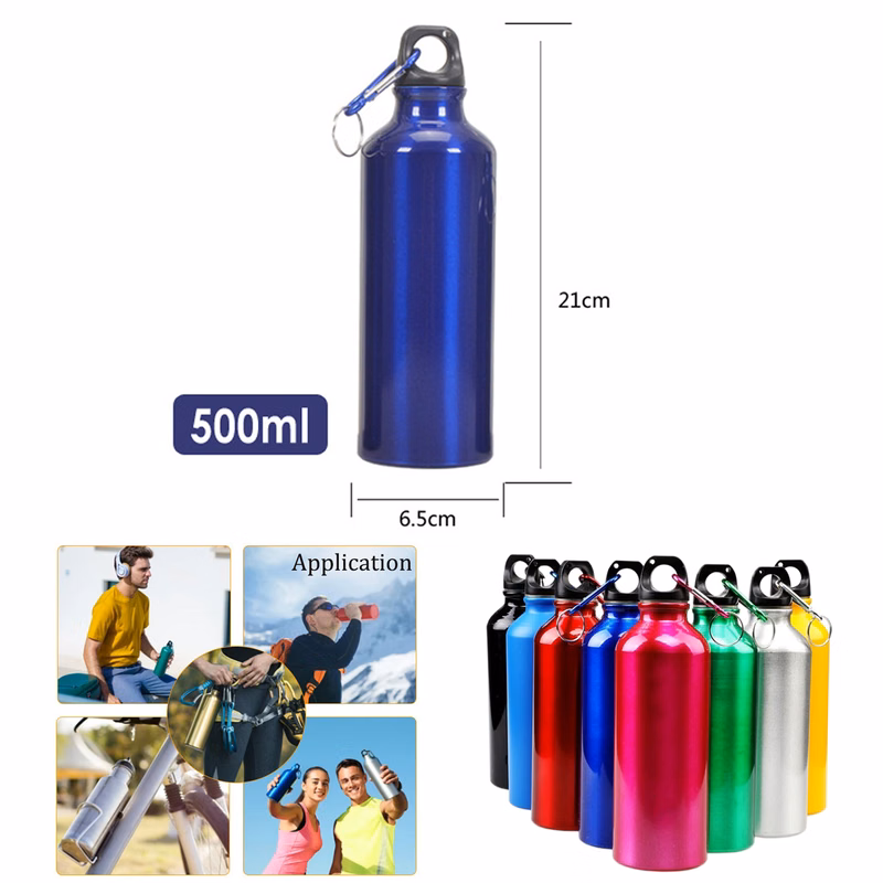17 oz Aluminum Sports Bottle With Carabiner
