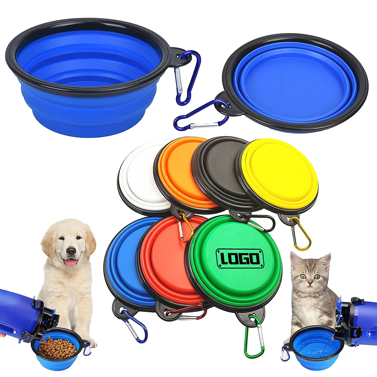 Collapsible Dog Bowl Portable Foldable Travel Water Food Bowls 1