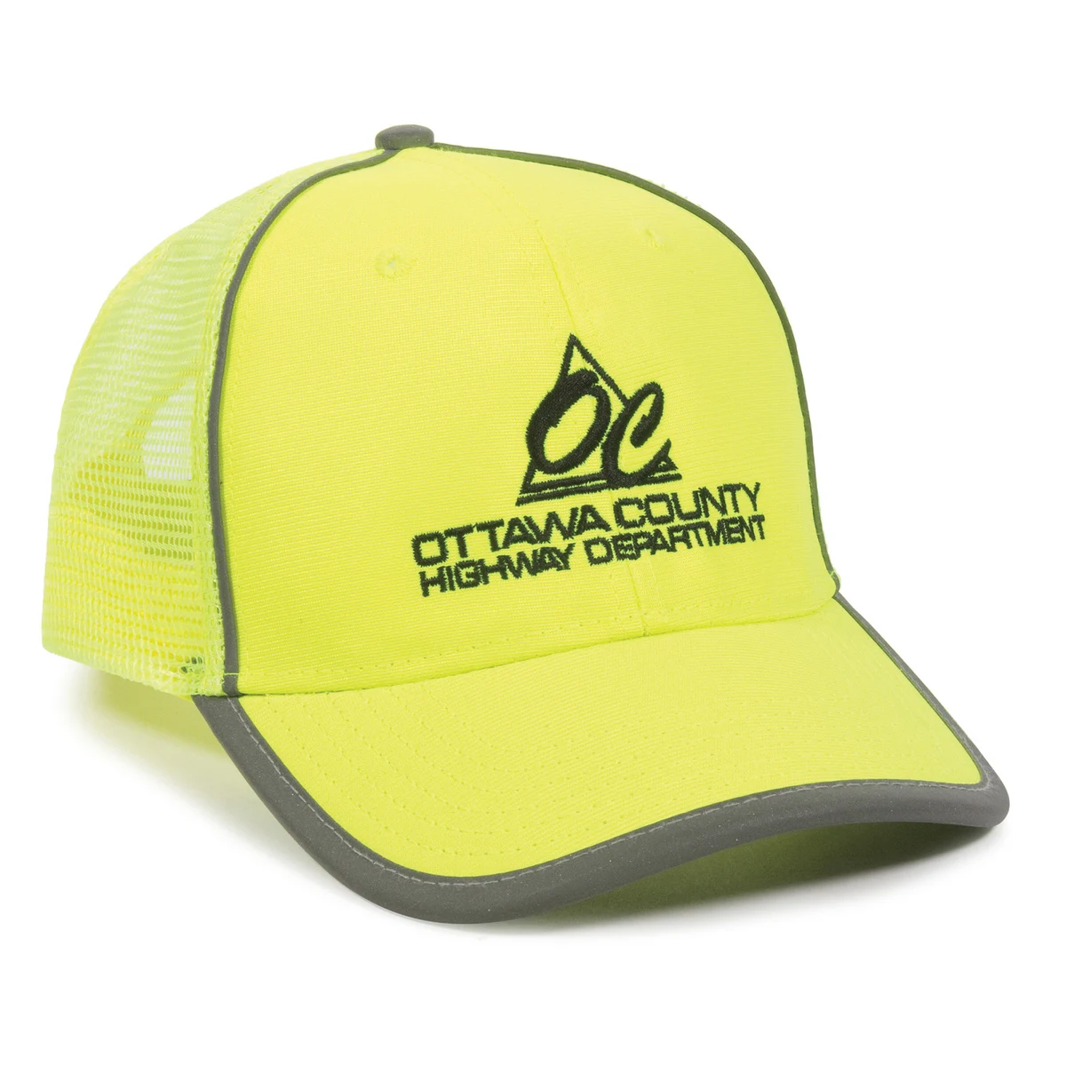 Hi-Vis Polyester w/Reflective Accents Mesh Back Cap 1