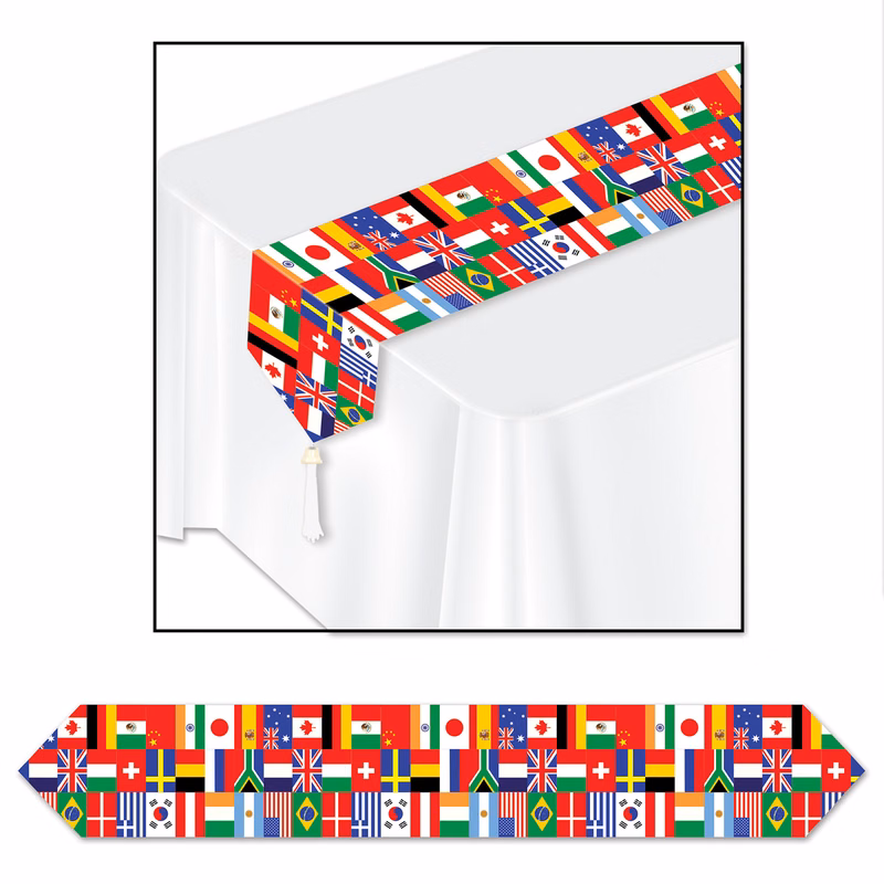 Printed International Flag Table Runner
