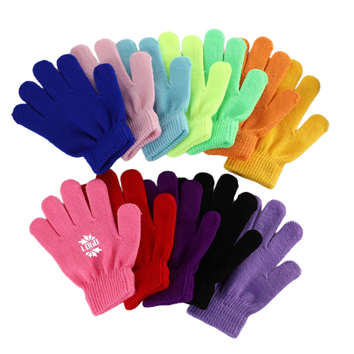 Colorful Knitted Kids Gloves for Ages 3-8 1