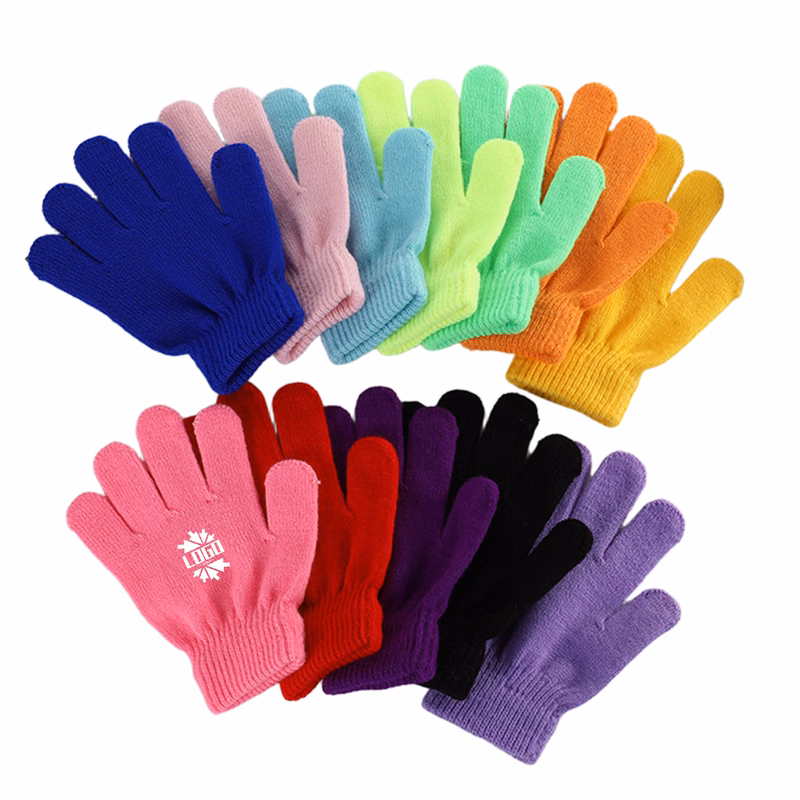 Colorful Knitted Kids Gloves for Ages 3-8
