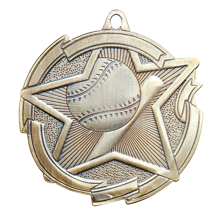Baseball Star Medal 2-3/8" 1