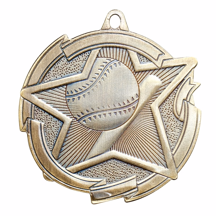 Baseball Star Medal 2-3/8"