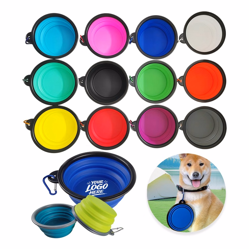 22oz Foldable Pet Bowl Clip On Dog Cat Travel Dish