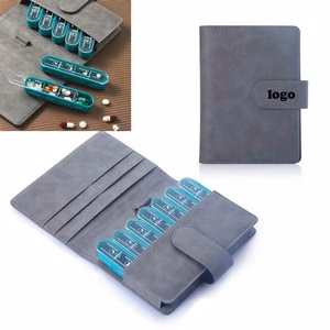 7 Day Pill Case With 28 Compartment Notebook Design