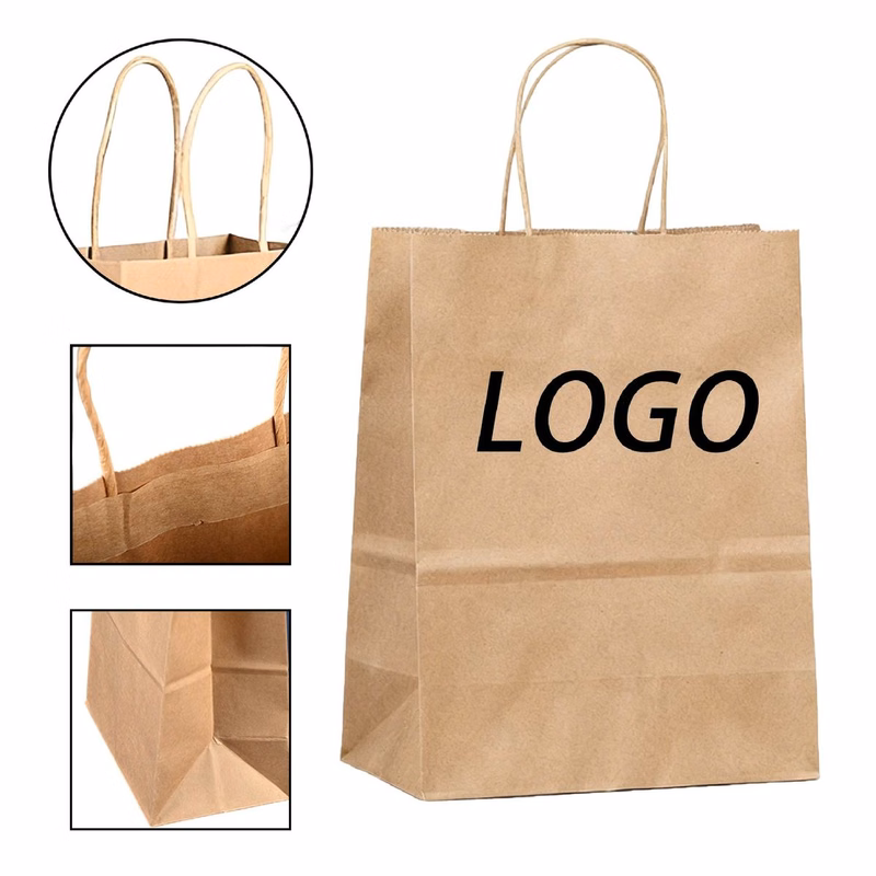 Corporate Promotional Vertical Kraft Paper Tote Bag