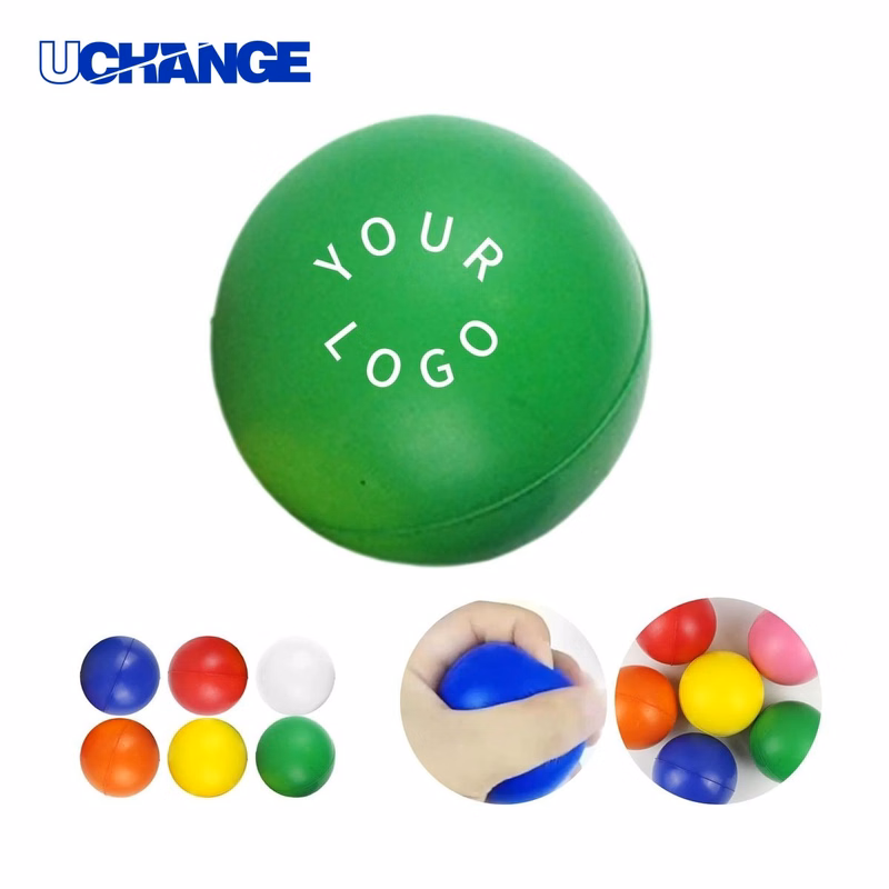 Round PU Stress Ball Squeeze Toy for Office and Home Use