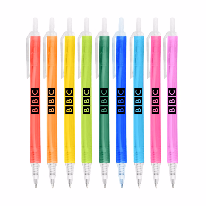 Union Printed - Ellis Frosted Translucent Stick Click Pen