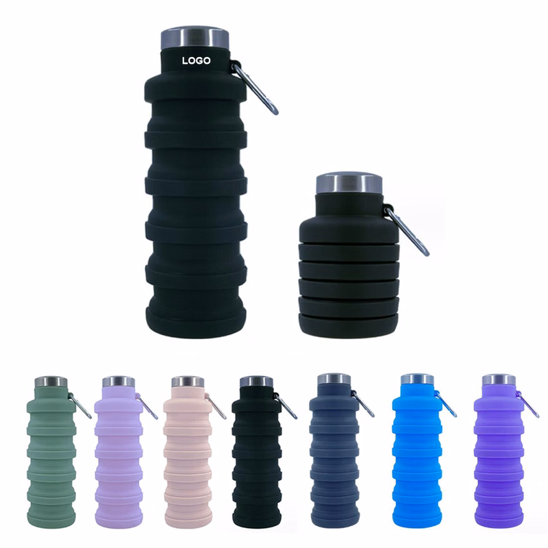 18 Oz Foldable Silicone Water Bottle