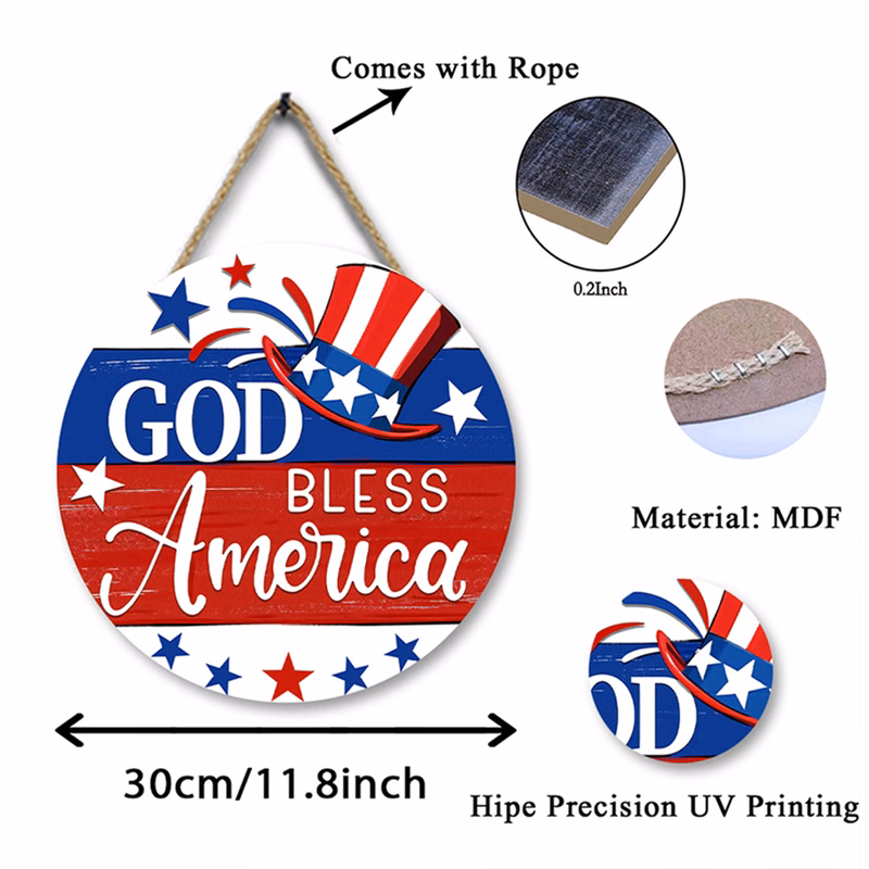 July 4th Festival Wall Decoration Wooden Listing