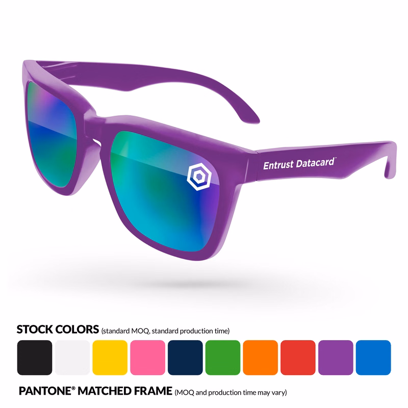 Promotional Mirror Bold Sunglasses w/ Temple Imprint