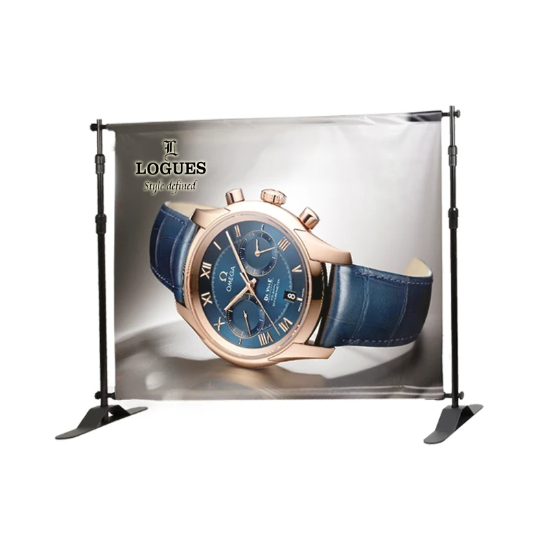 Size Me™, 96" x 72" Polyester, Single-Sided Telescopic Backdrop Banner 1