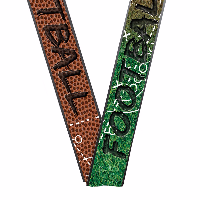 1-1/2" x 34" Sublimated Football Sewn Through Neckband