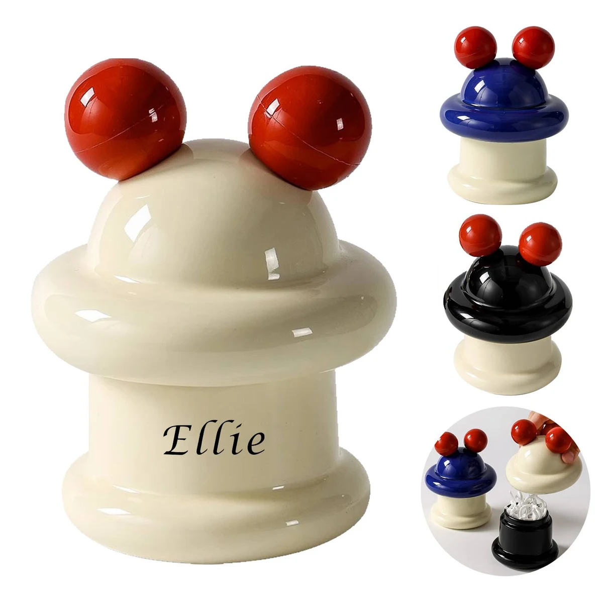 Porcelain Cotton Swabs Holder Organizer 1