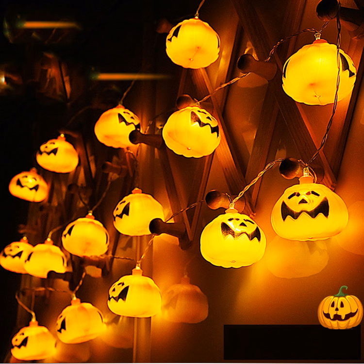 16 Pcs LED Halloween Party Pumpkin String Lights