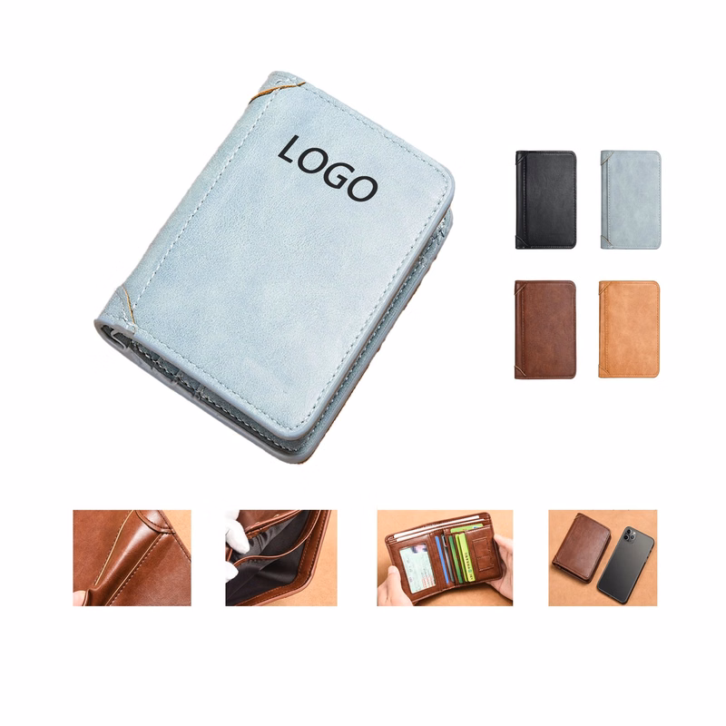 Multi Functional Thin And Short Leather Wallet