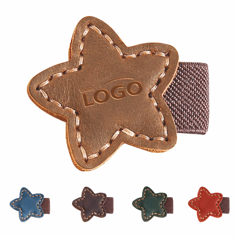 Magnetic Star Crazy Horse Leather Bookmark