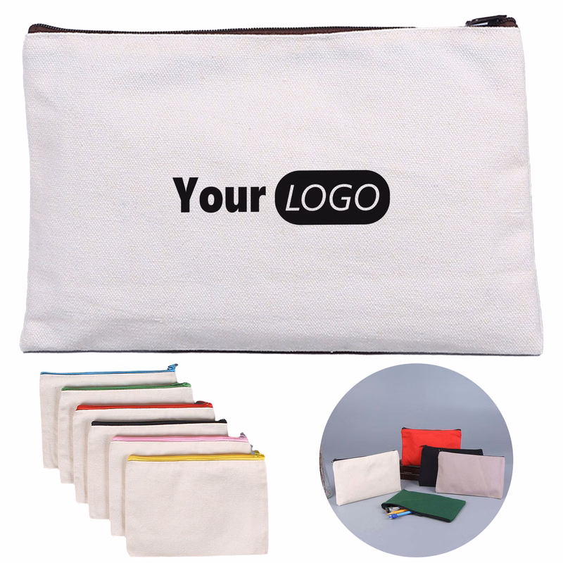 Canvas Blank Customizable Zipper Bag