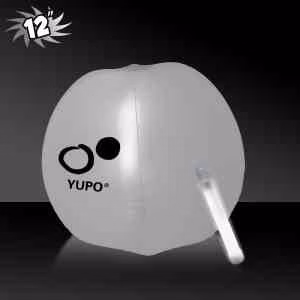 Translucent White Beach Ball with Glow light Stick