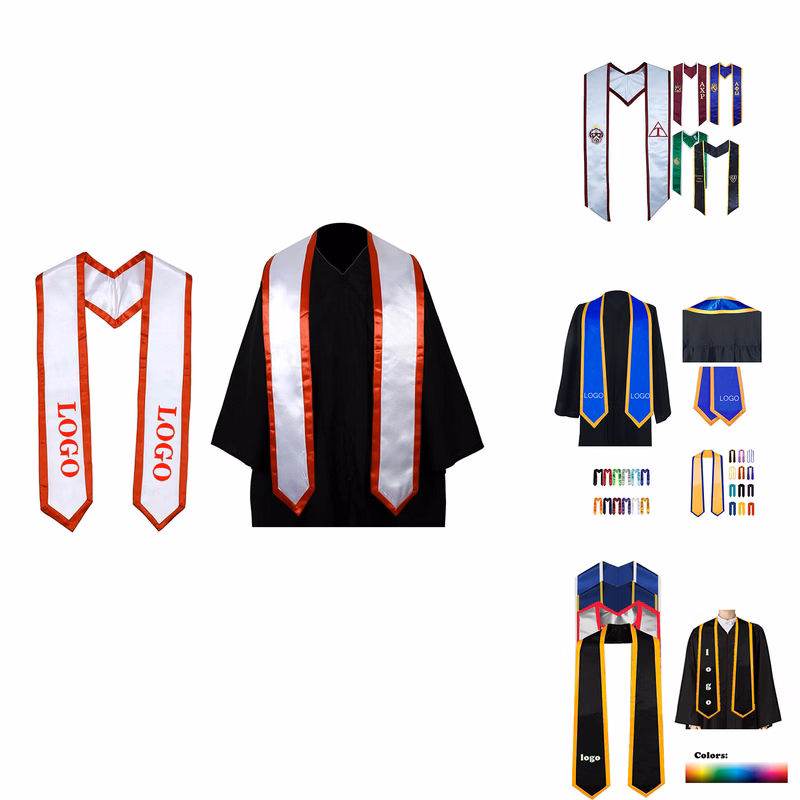 MOQ 50PCS Graduation Clothing Sash With Hemming