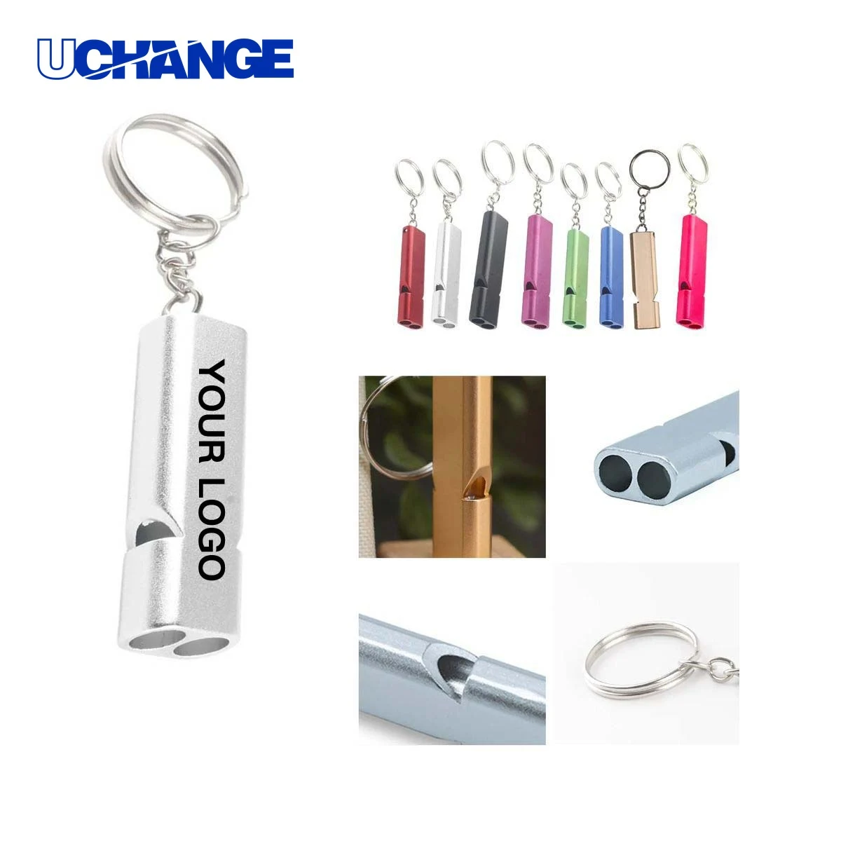 Compact Aluminum Whistle Keychain Tool for Outdoor Survival 1