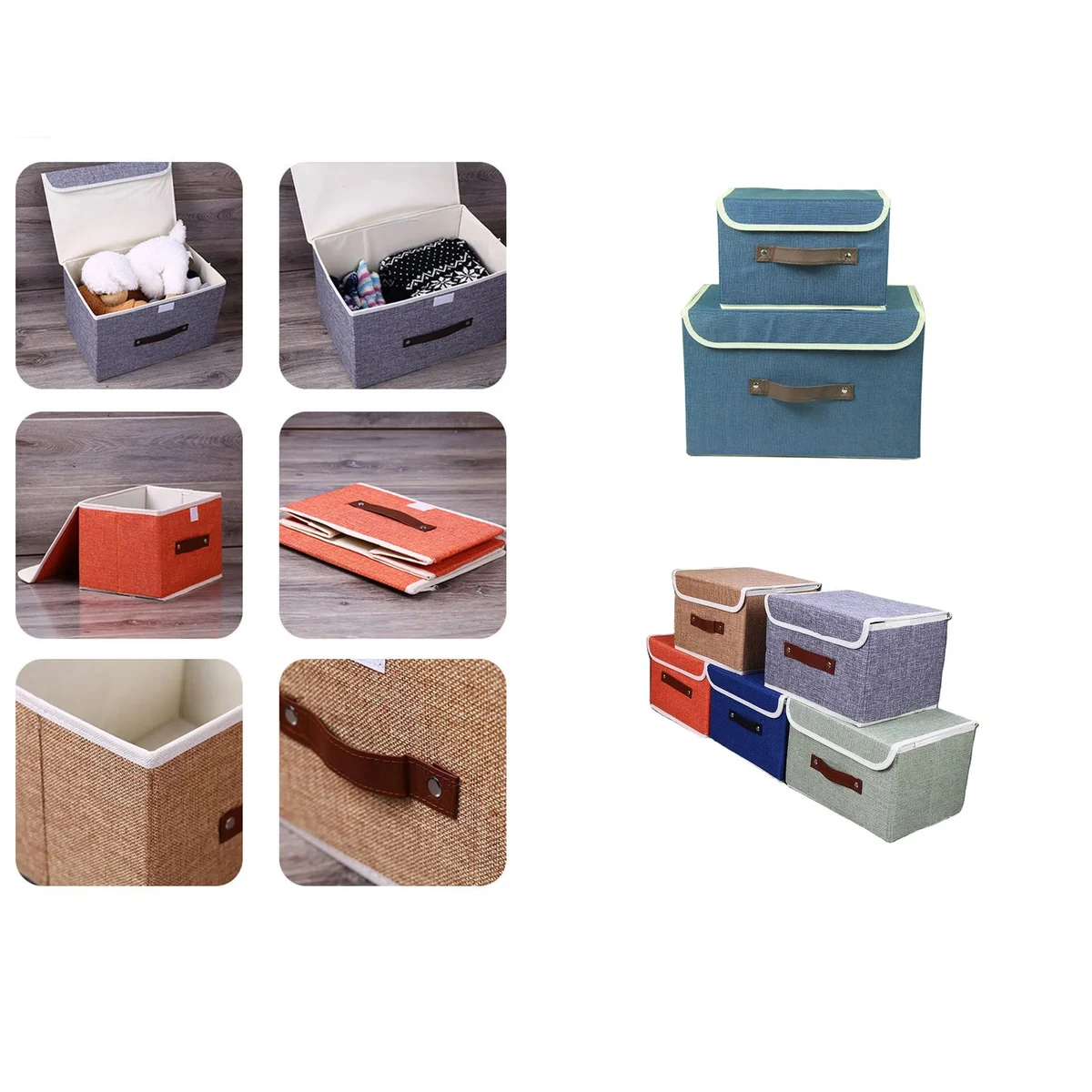 2Pcs Foldable Storage Box With Lids 1