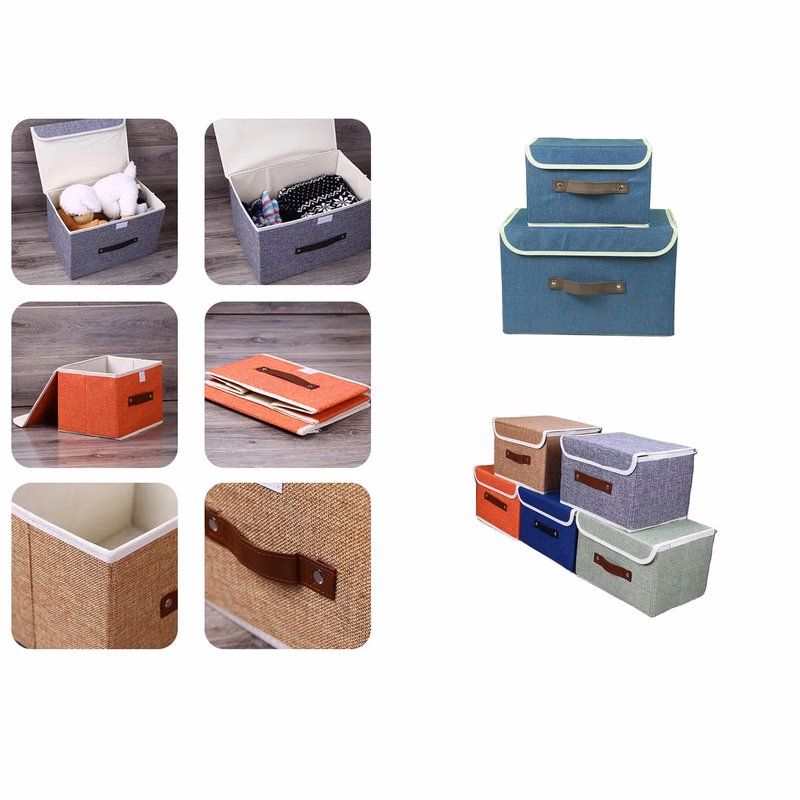 2Pcs Foldable Storage Box With Lids