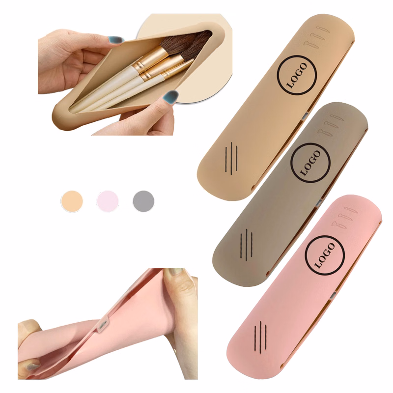 MOQ50 Silicone Portable Makeup Brush Storage Bag