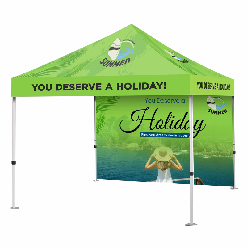 10' Custom Aluminum Canopy Tent Package with Single Sided Full Backwall and Sidewalls