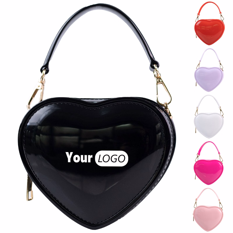 Pvc Mini Heart-Shaped Diagonal Cross Handbag