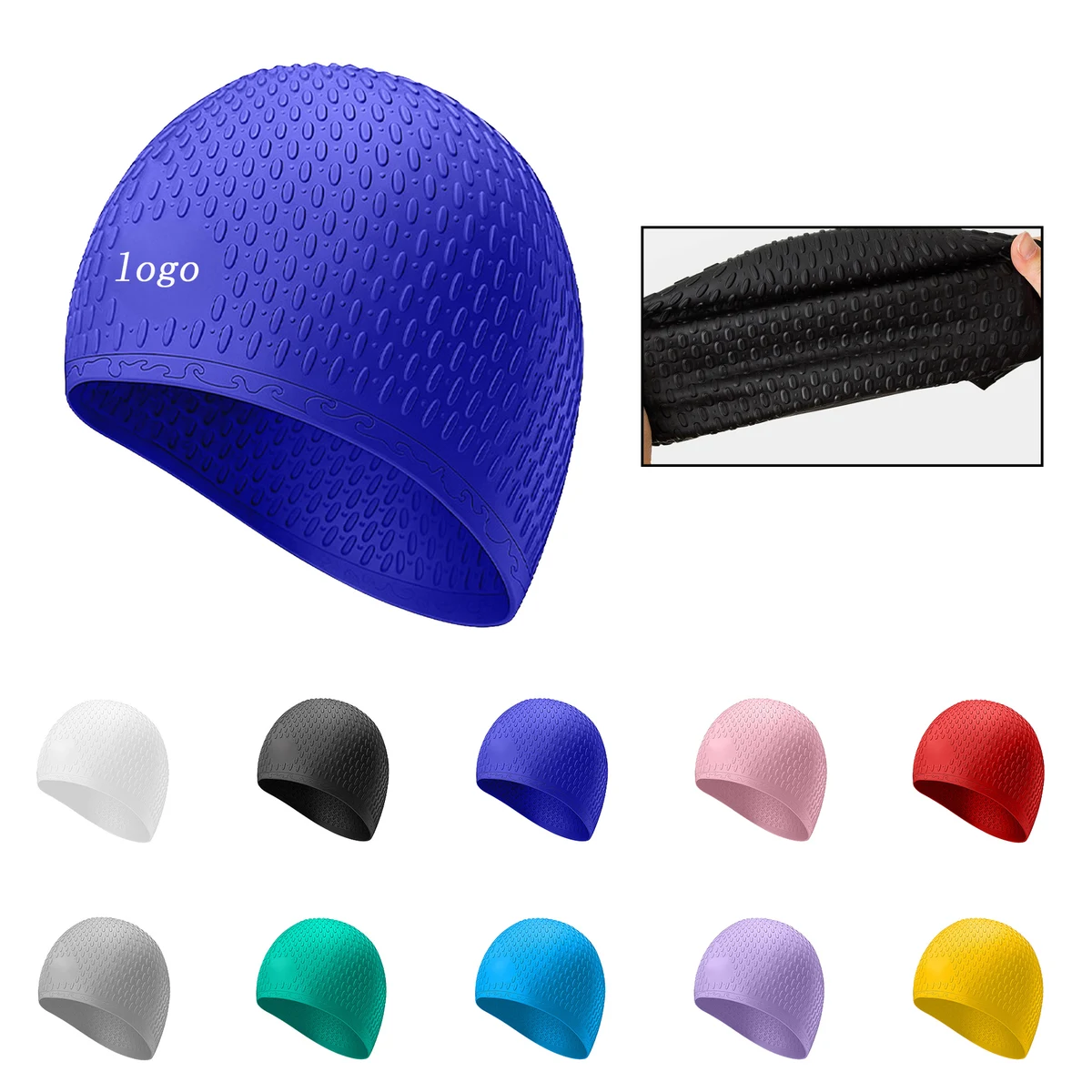 High Elasticity Solid-Color Silicone Swimming Cap 1