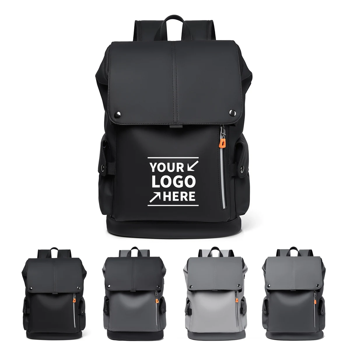 Waterproof PU Laptop Backpack With USB Charging Port 1