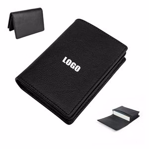 Sleek Leather Business Card Holder With Snap Closure