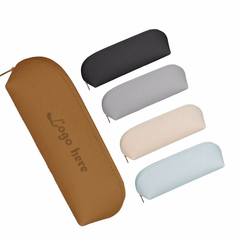 MOQ 100PCS PU Leather Pencil Pouch