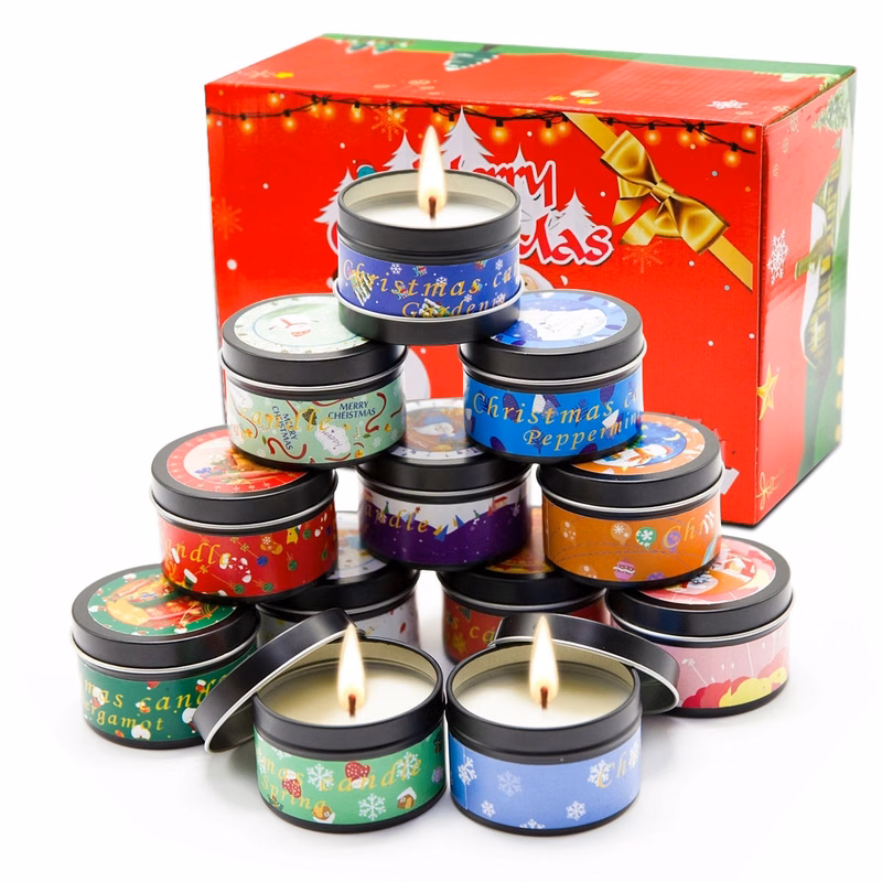 12 Pack Christmas Gifts Set Scented Candles